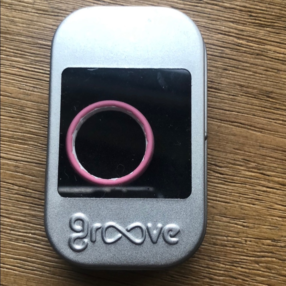 Groove Silicone Wedding Band: Pink, Size 9